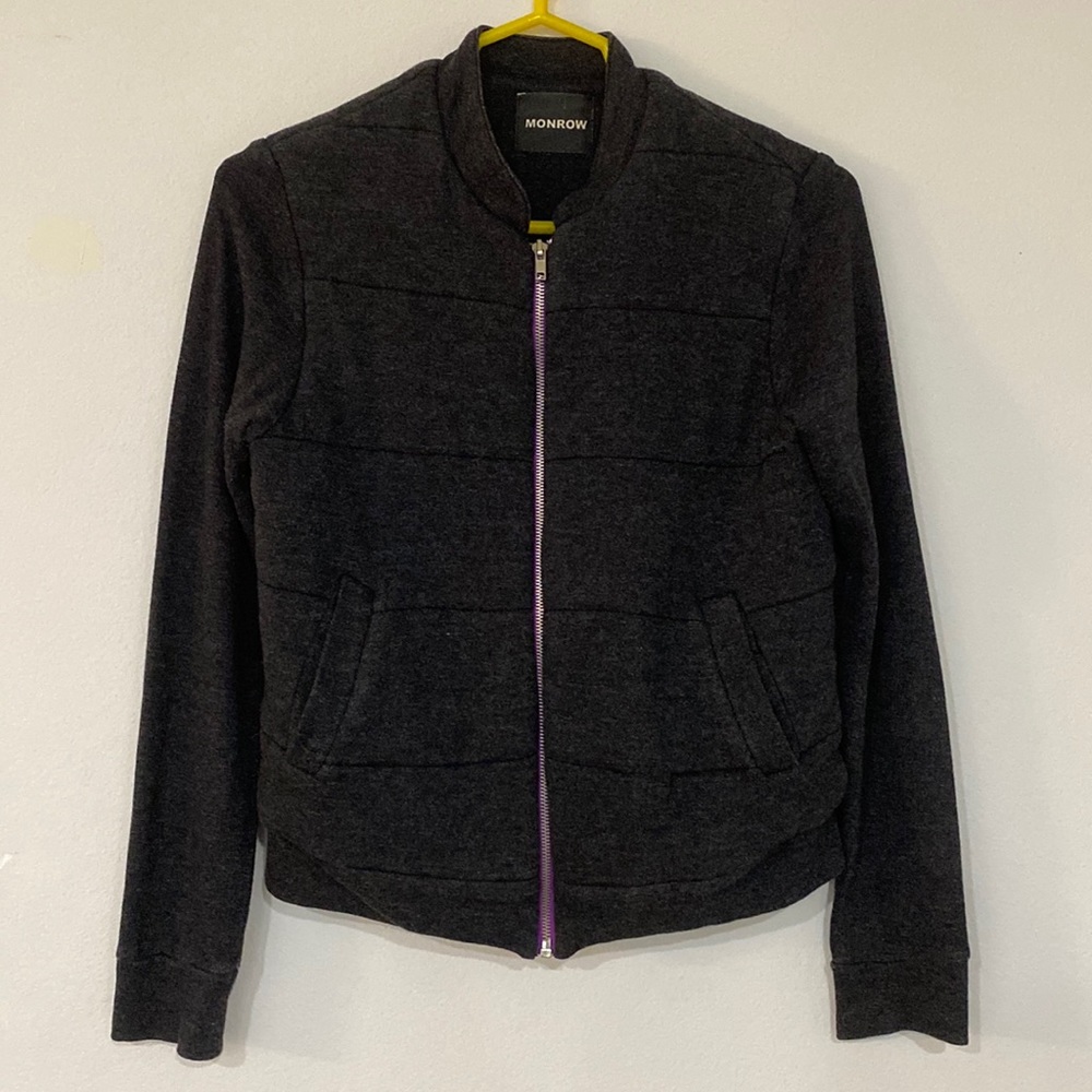 Monrow charcoal gray jacket with zipper size m/l